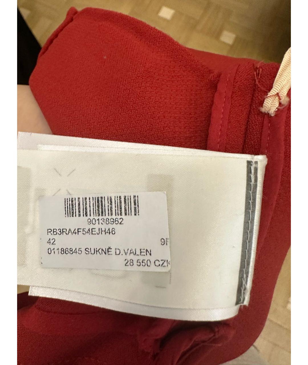 VALENTINO Бордовая юбка миди, фото 5