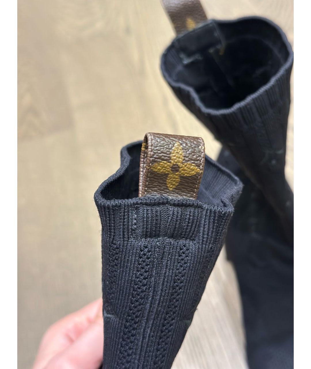 LOUIS VUITTON Темно-синие текстильные ботильоны, фото 3