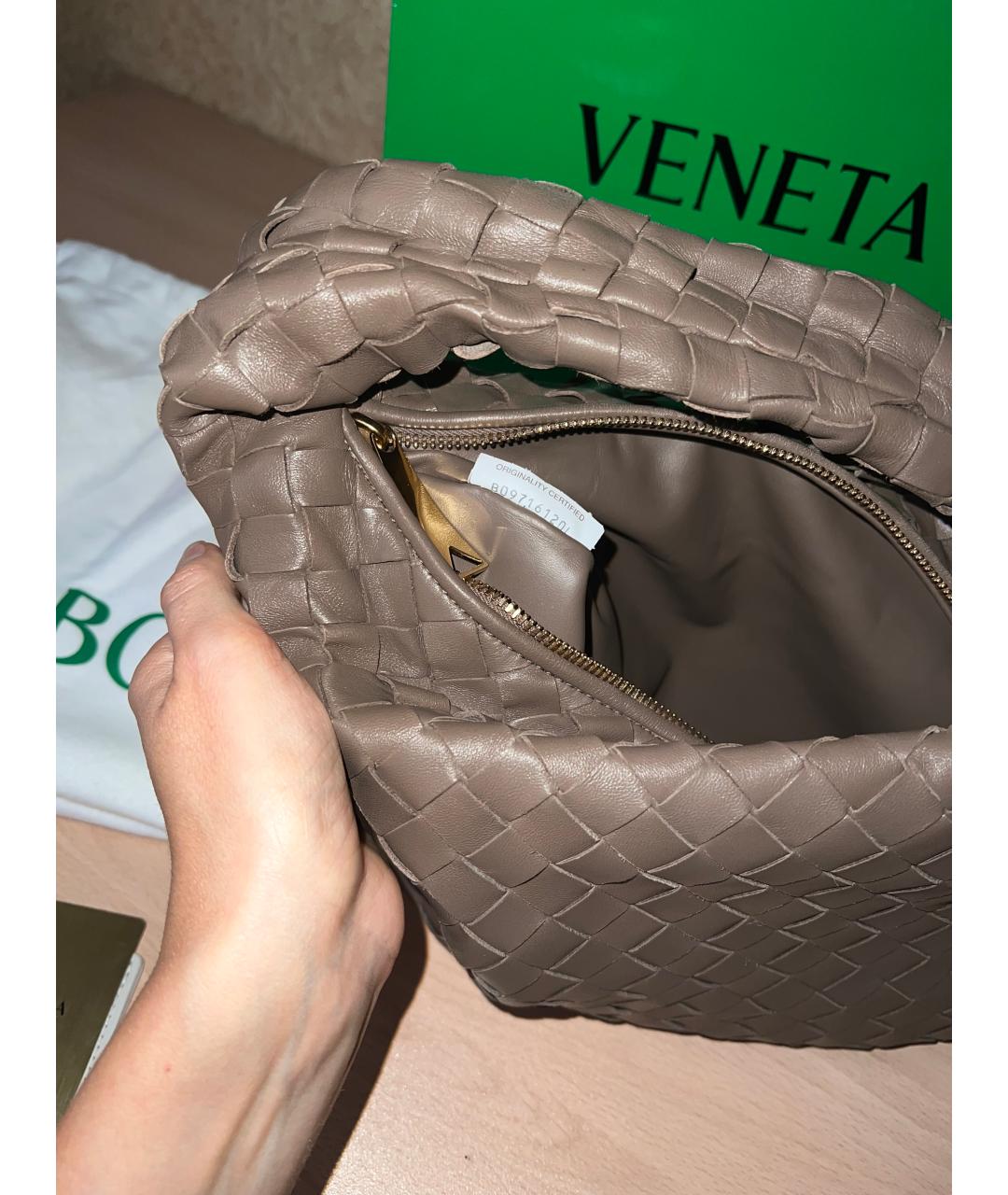 BOTTEGA VENETA Коричневая кожаная сумка через плечо, фото 3
