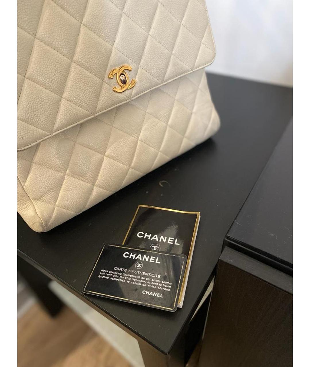 CHANEL Бежевая кожаная сумка через плечо, фото 2