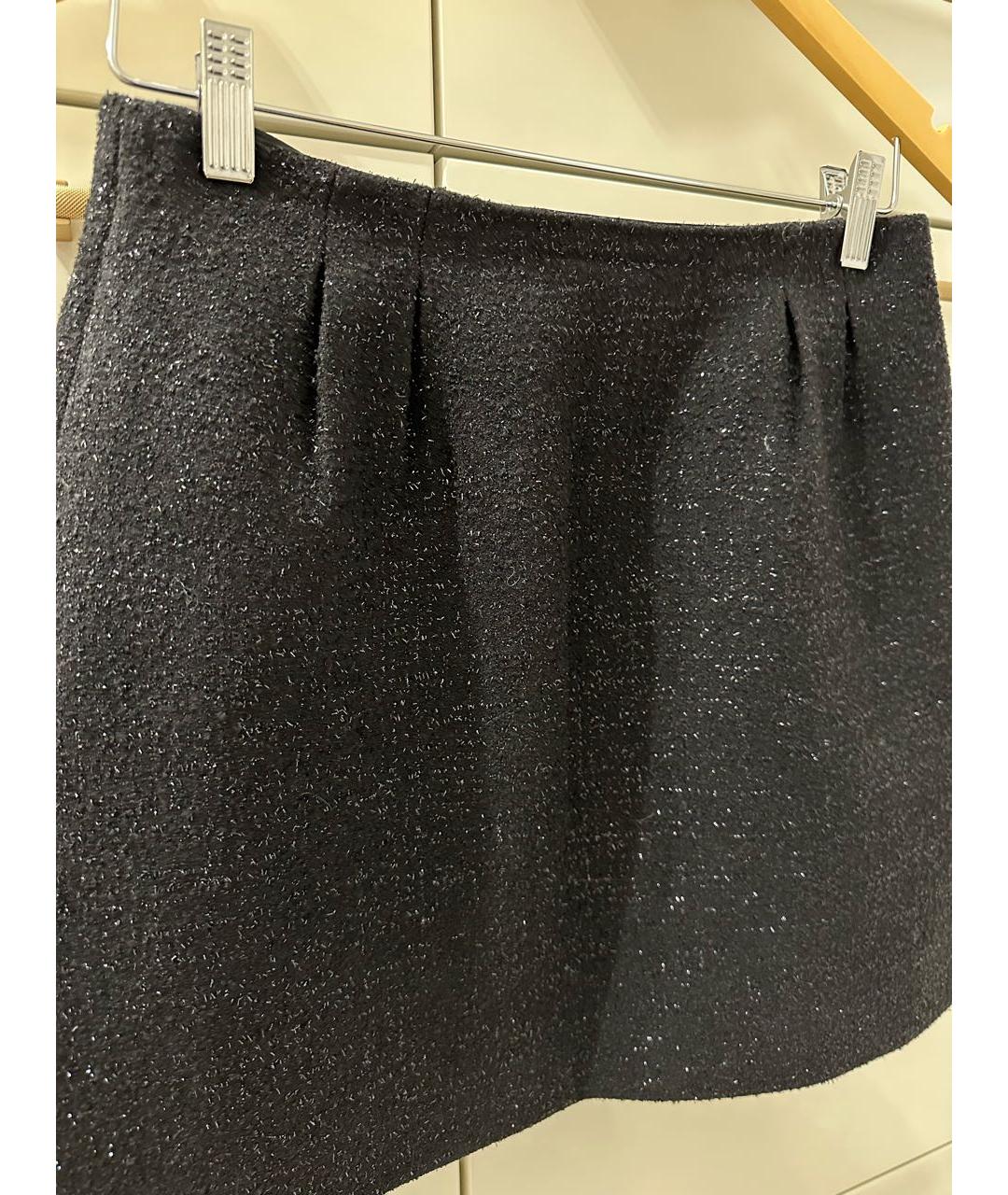 SELF-PORTRAIT Черная твидовая юбка мини, фото 4