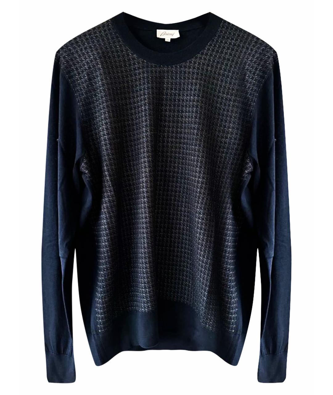 BRIONI Темно-синий шерстяной джемпер / свитер, фото 1