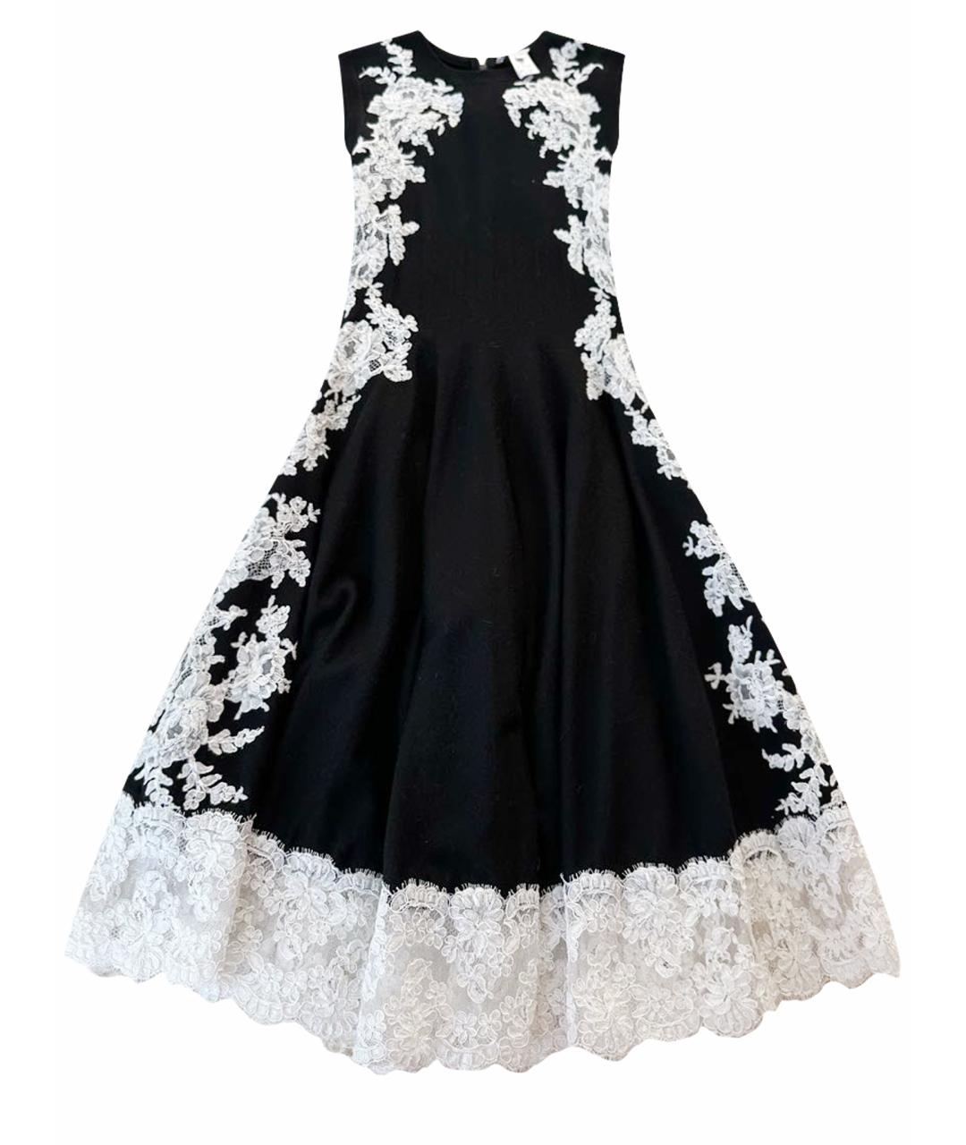 OSCAR DE LA RENTA Черное шерстяное коктейльное платье, фото 1