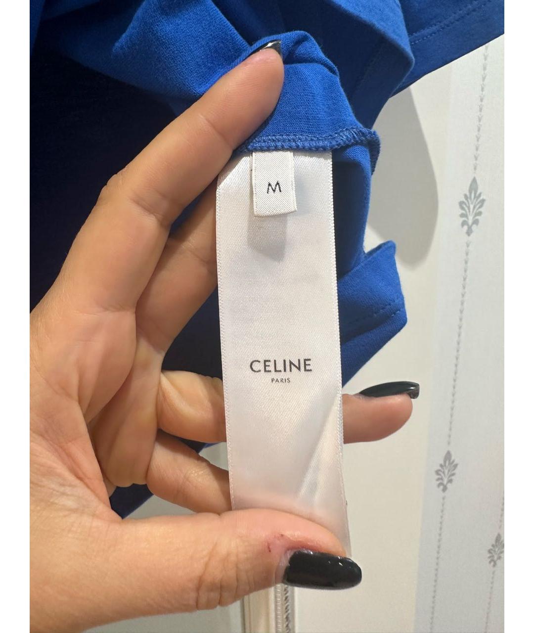 CELINE Синяя футболка, фото 3