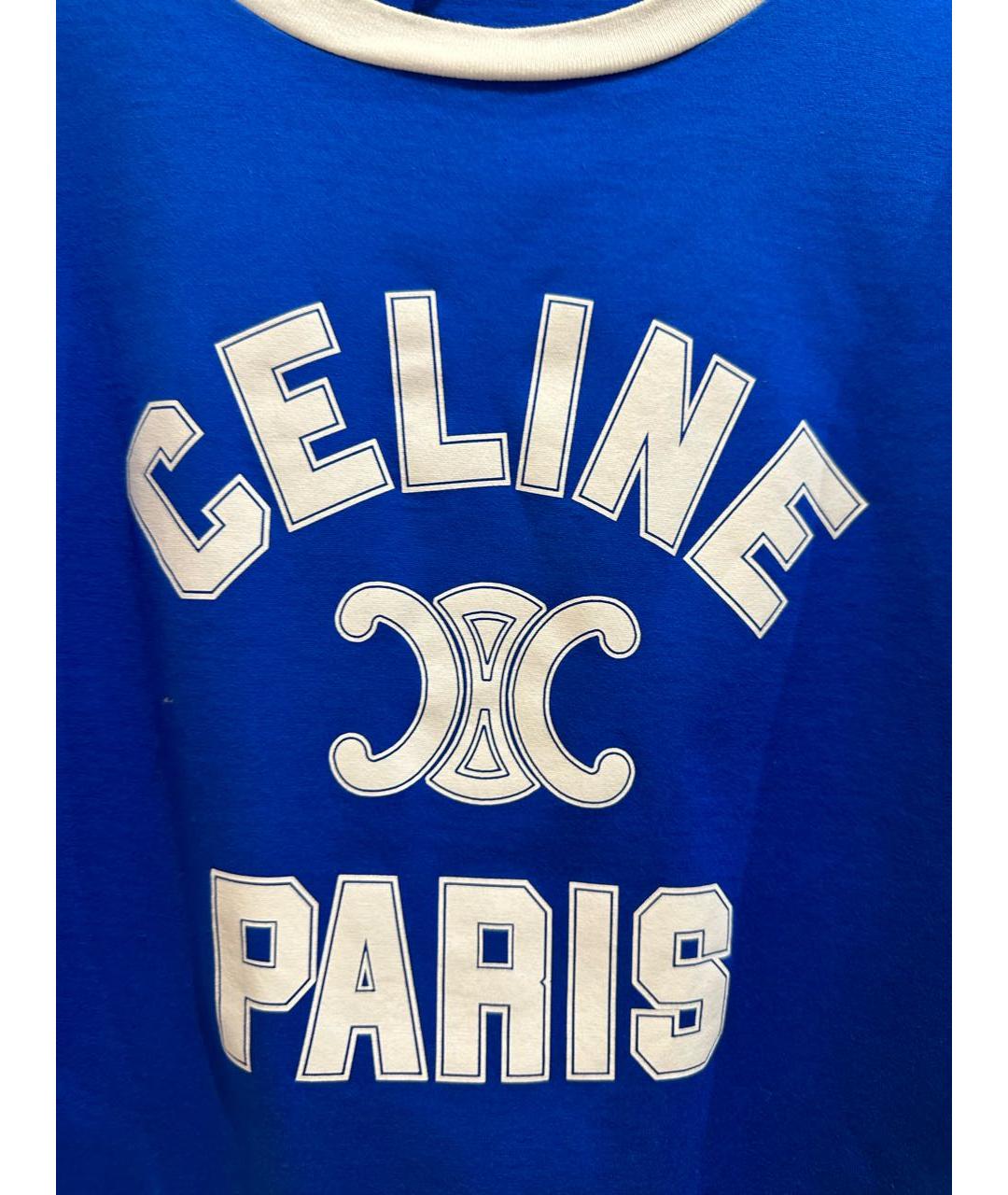 CELINE Синяя футболка, фото 2