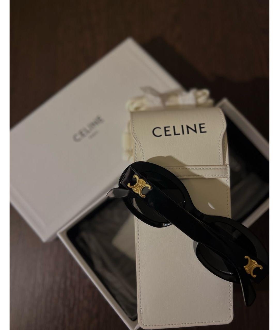 CELINE Черные пластиковые солнцезащитные очки, фото 4