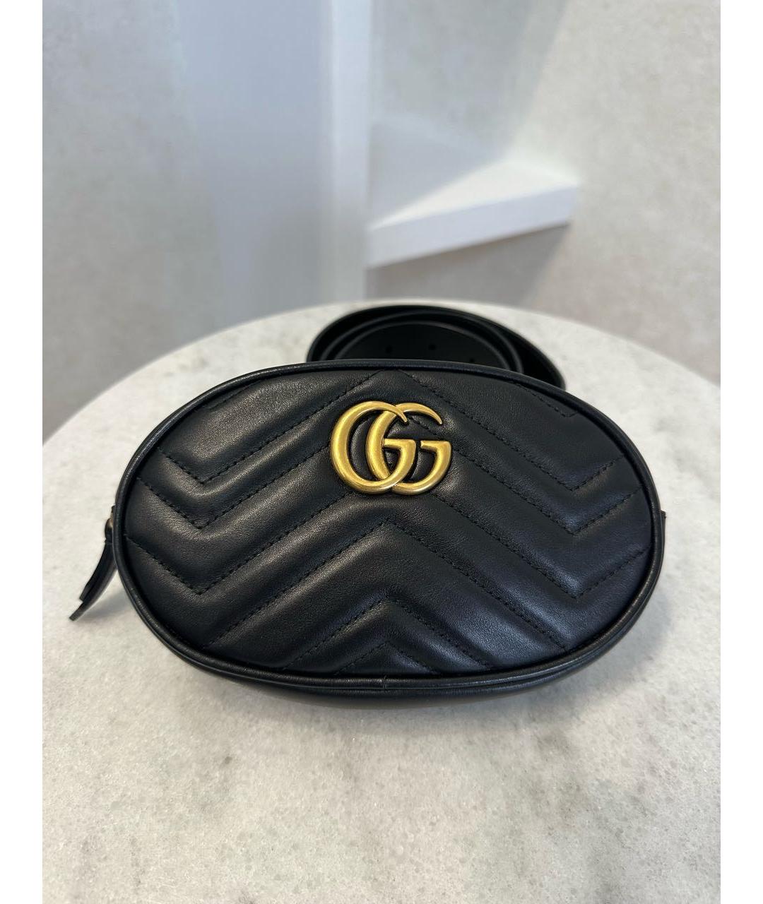 GUCCI Черная кожаная поясная сумка, фото 3