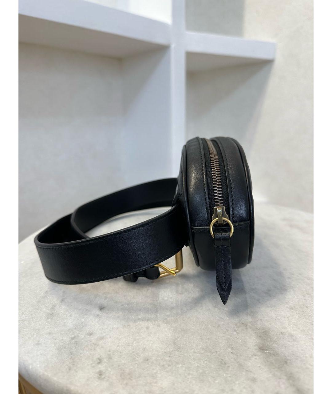 GUCCI Черная кожаная поясная сумка, фото 7