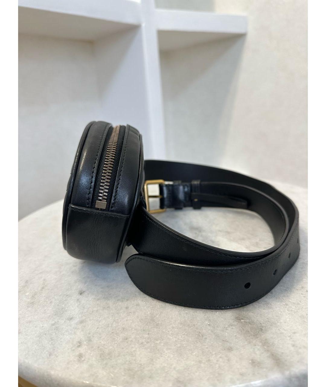 GUCCI Черная кожаная поясная сумка, фото 8