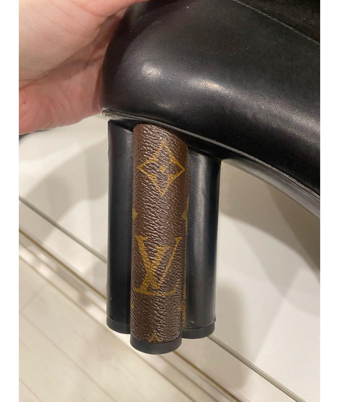 LOUIS VUITTON Черные кожаные ботильоны, фото 8