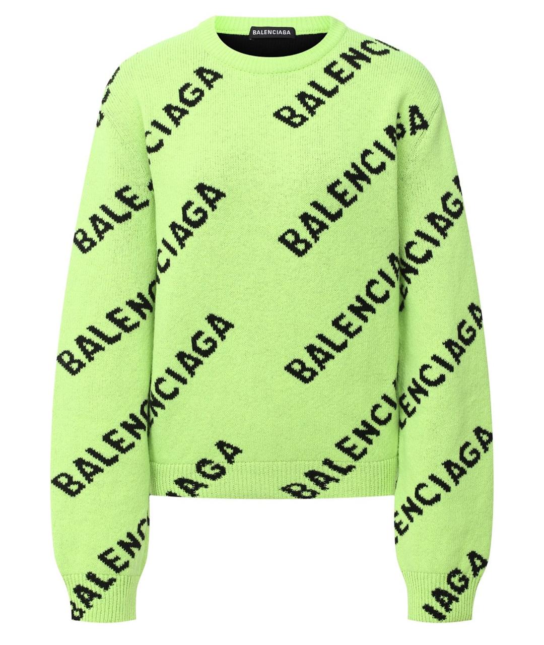 BALENCIAGA Зеленый шерстяной джемпер / свитер, фото 1
