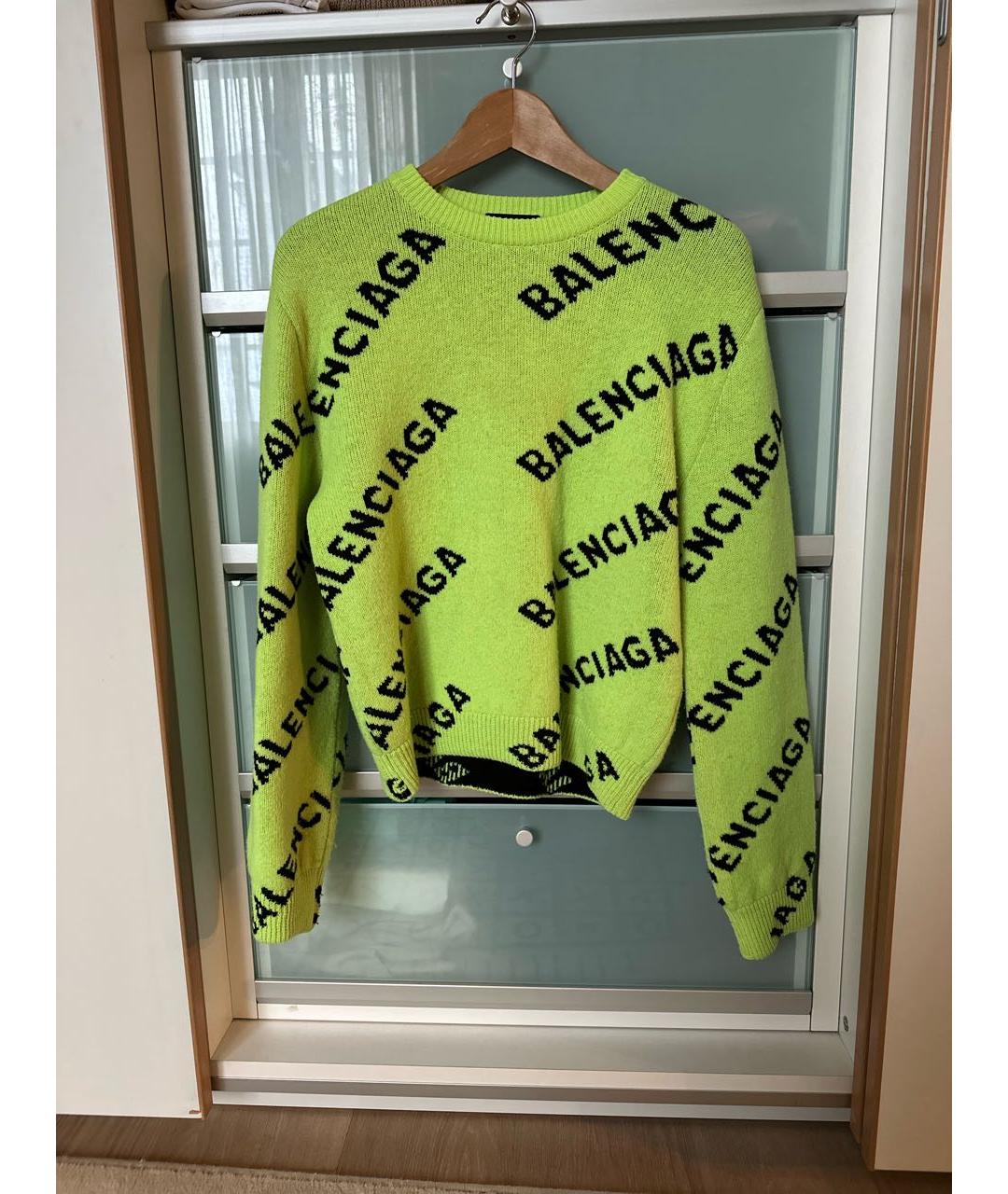 BALENCIAGA Зеленый шерстяной джемпер / свитер, фото 6