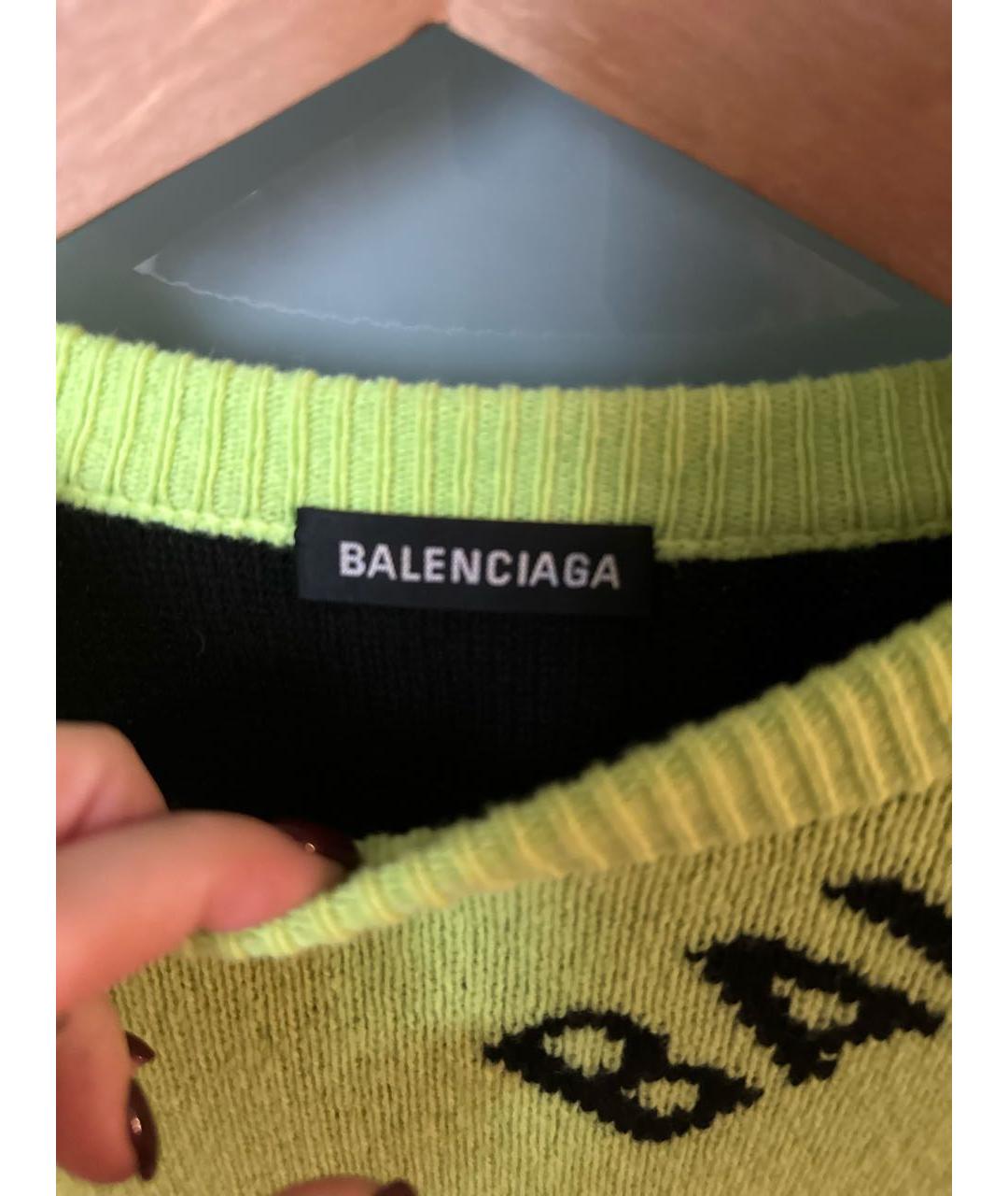 BALENCIAGA Зеленый шерстяной джемпер / свитер, фото 3