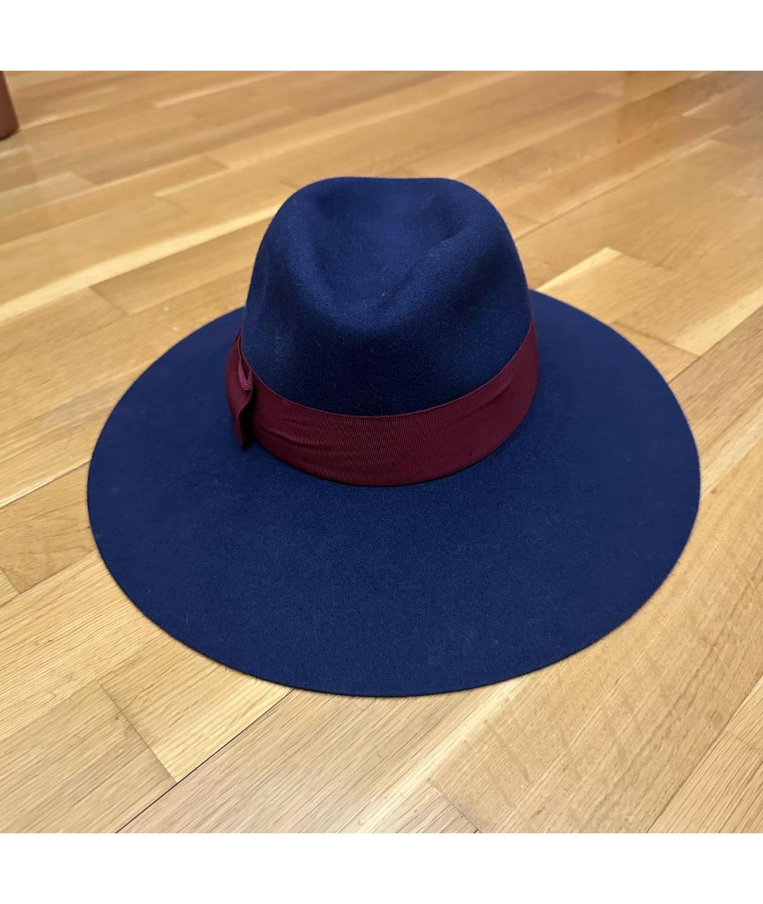 BORSALINO Темно-синяя шерстяная шляпа, фото 3