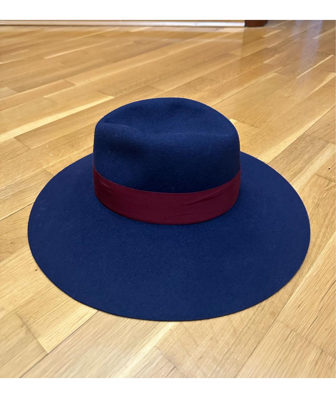 BORSALINO Темно-синяя шерстяная шляпа, фото 2