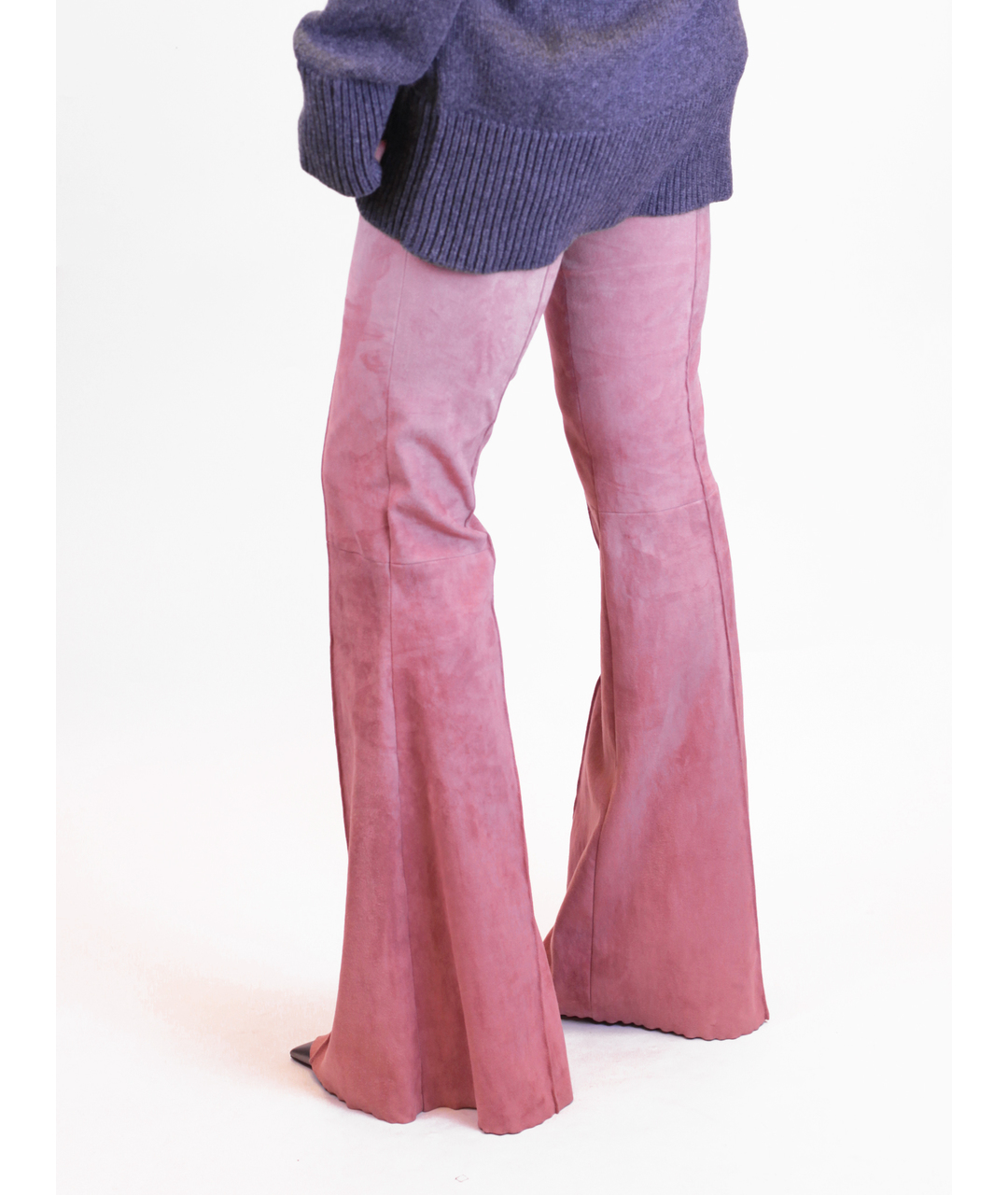 DROME Розовые замшевые брюки широкие, фото 3