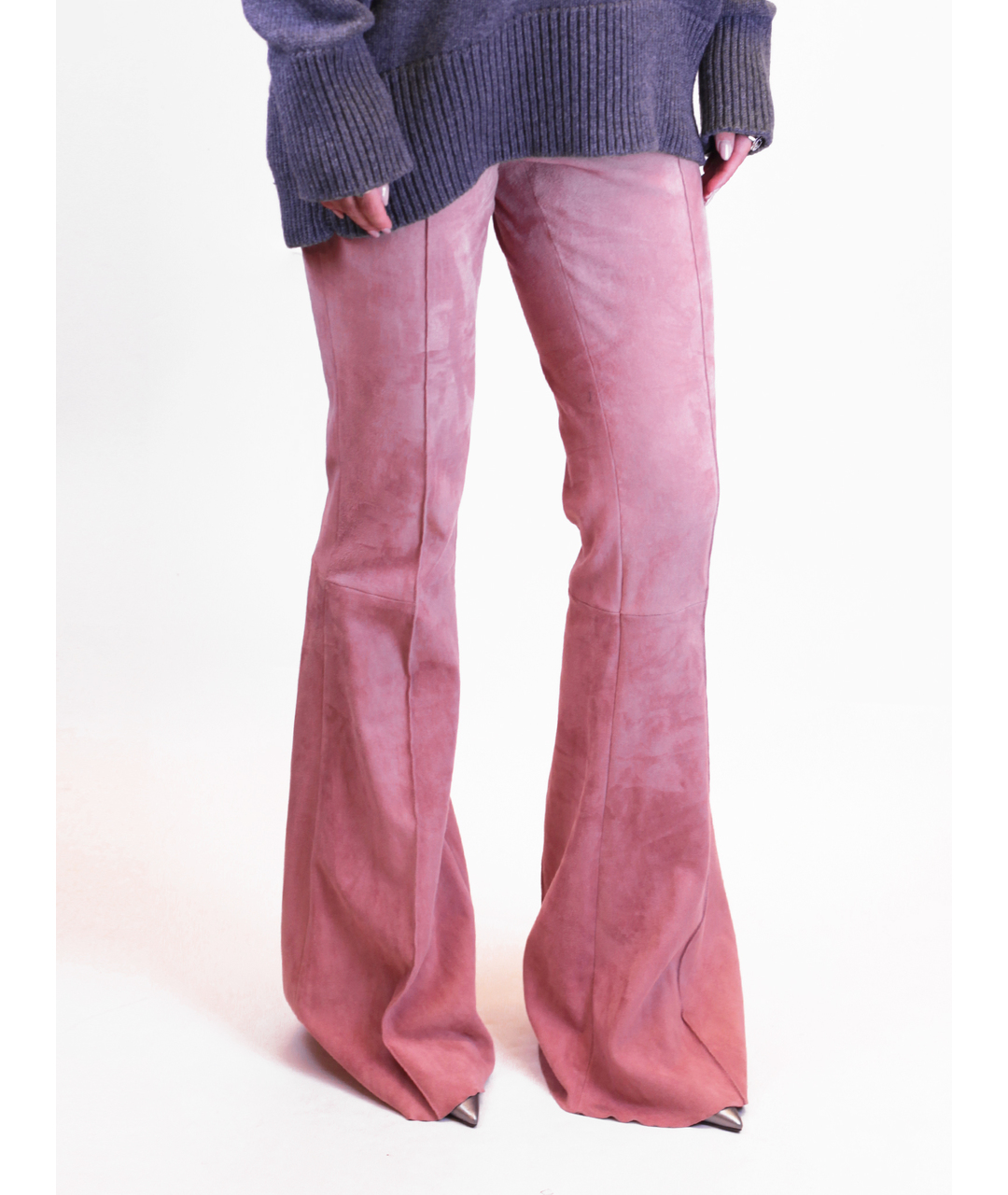 DROME Розовые замшевые брюки широкие, фото 2