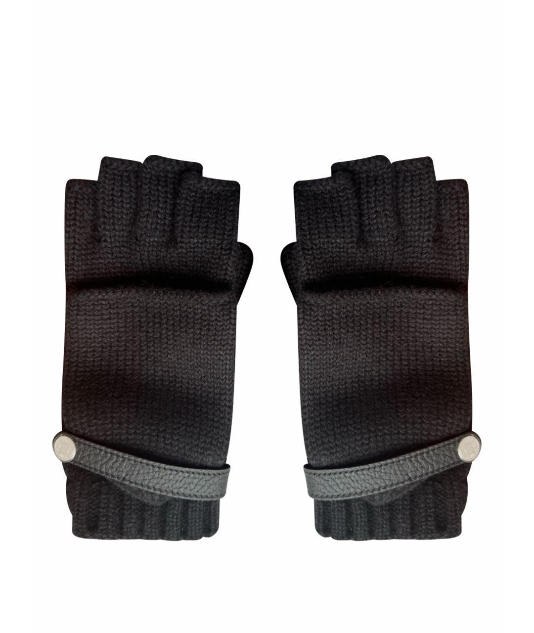 HERMES Черные кашемировые перчатки, фото 1