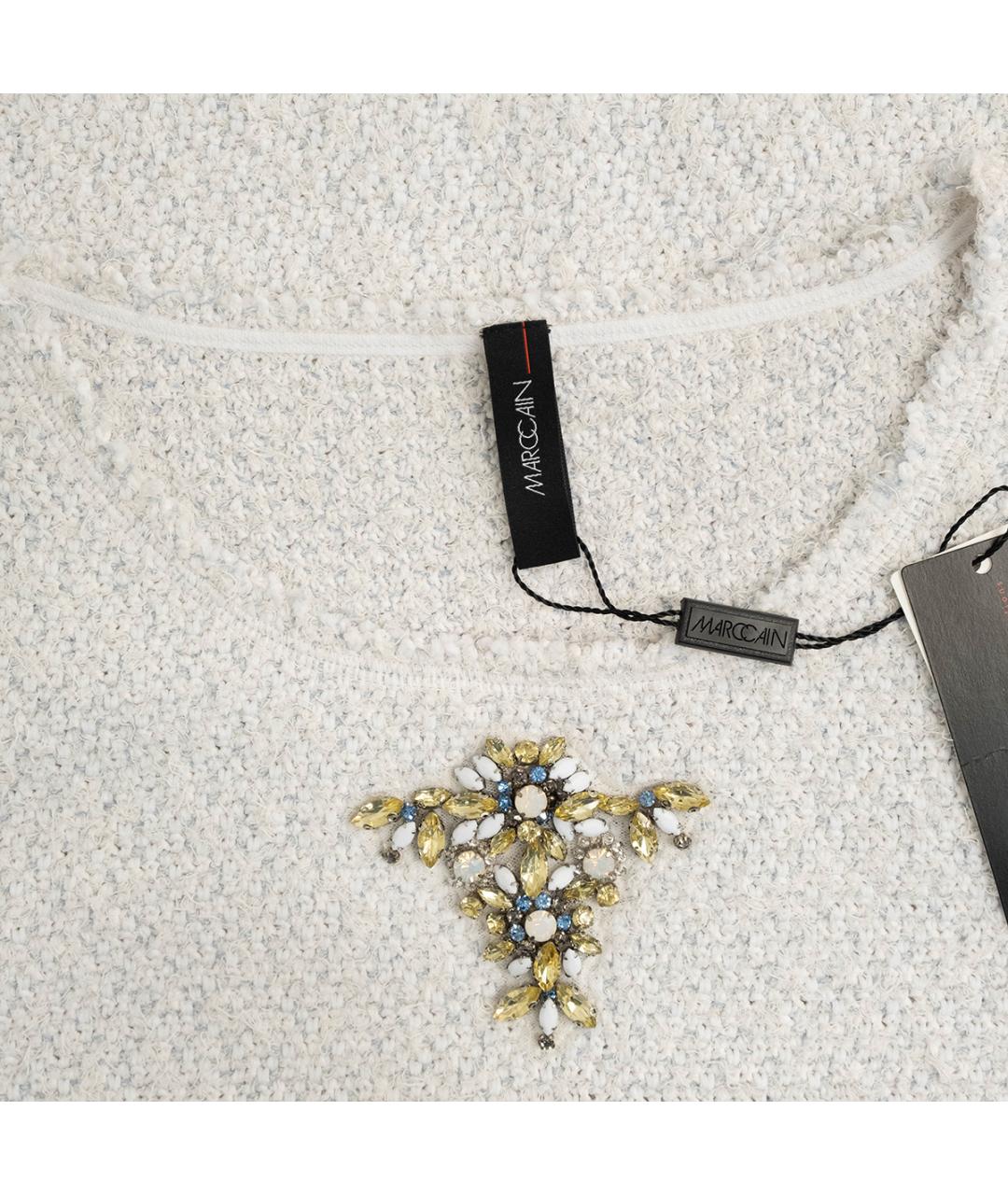 MARC CAIN Белый хлопковый джемпер / свитер, фото 3