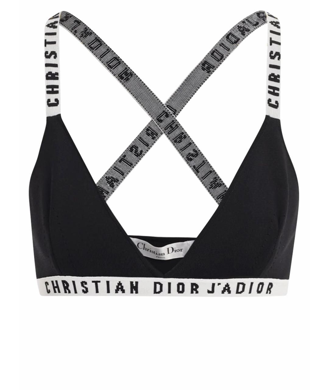 CHRISTIAN DIOR Черная вискозная майка, фото 1