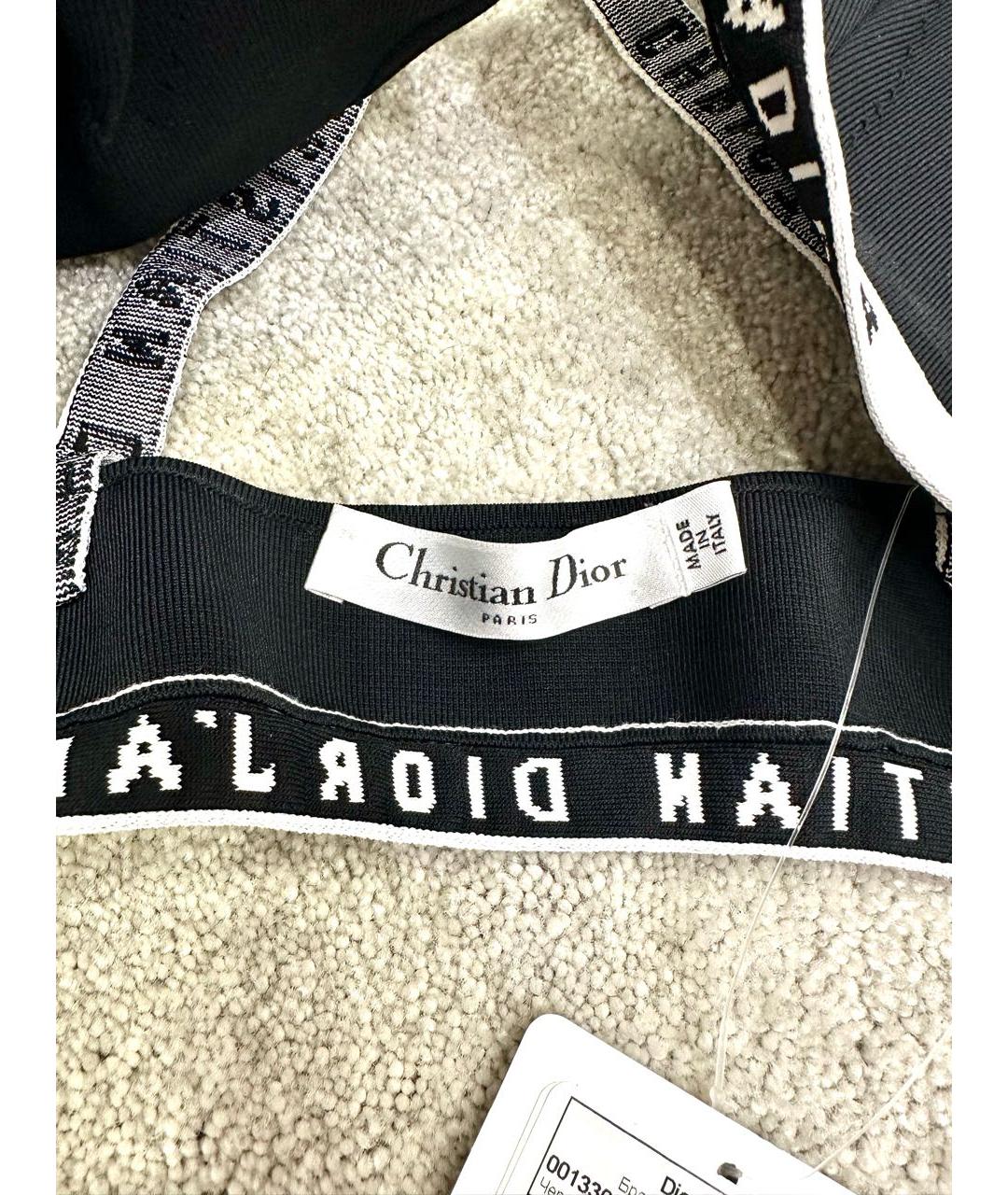 CHRISTIAN DIOR Черная вискозная майка, фото 6