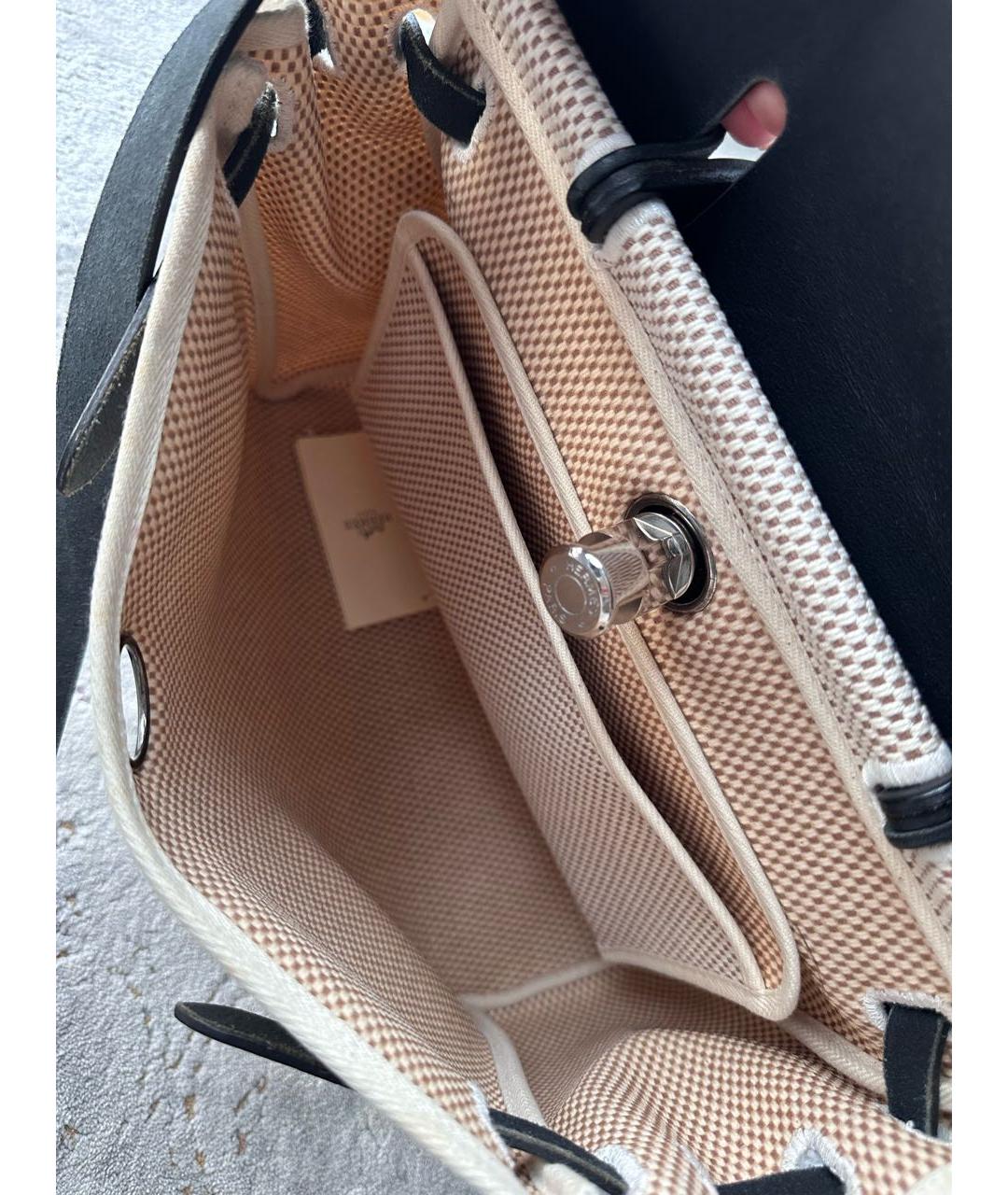 HERMES PRE-OWNED Бежевая тканевая сумка с короткими ручками, фото 6