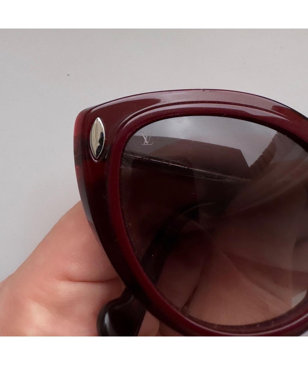 LOUIS VUITTON PRE-OWNED Бордовые солнцезащитные очки, фото 2
