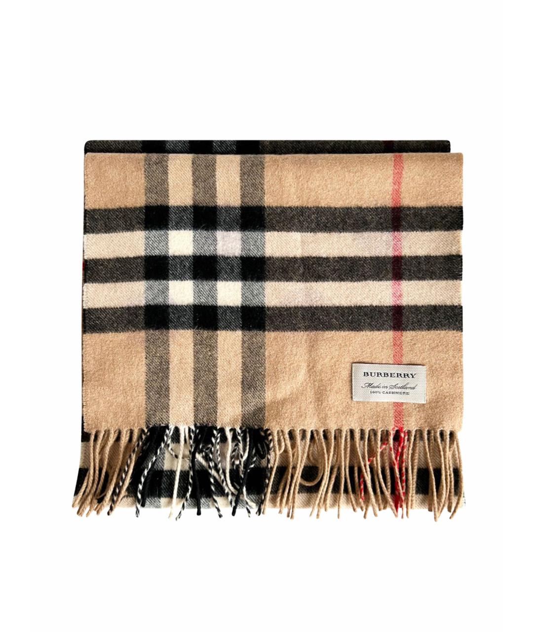 BURBERRY Бежевый кашемировый шарф, фото 1