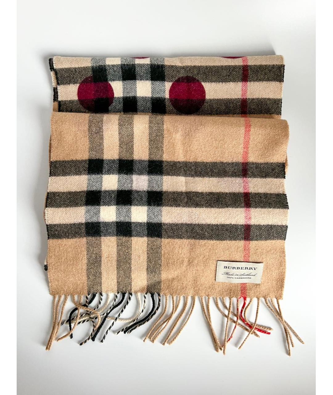 BURBERRY Бежевый кашемировый шарф, фото 2