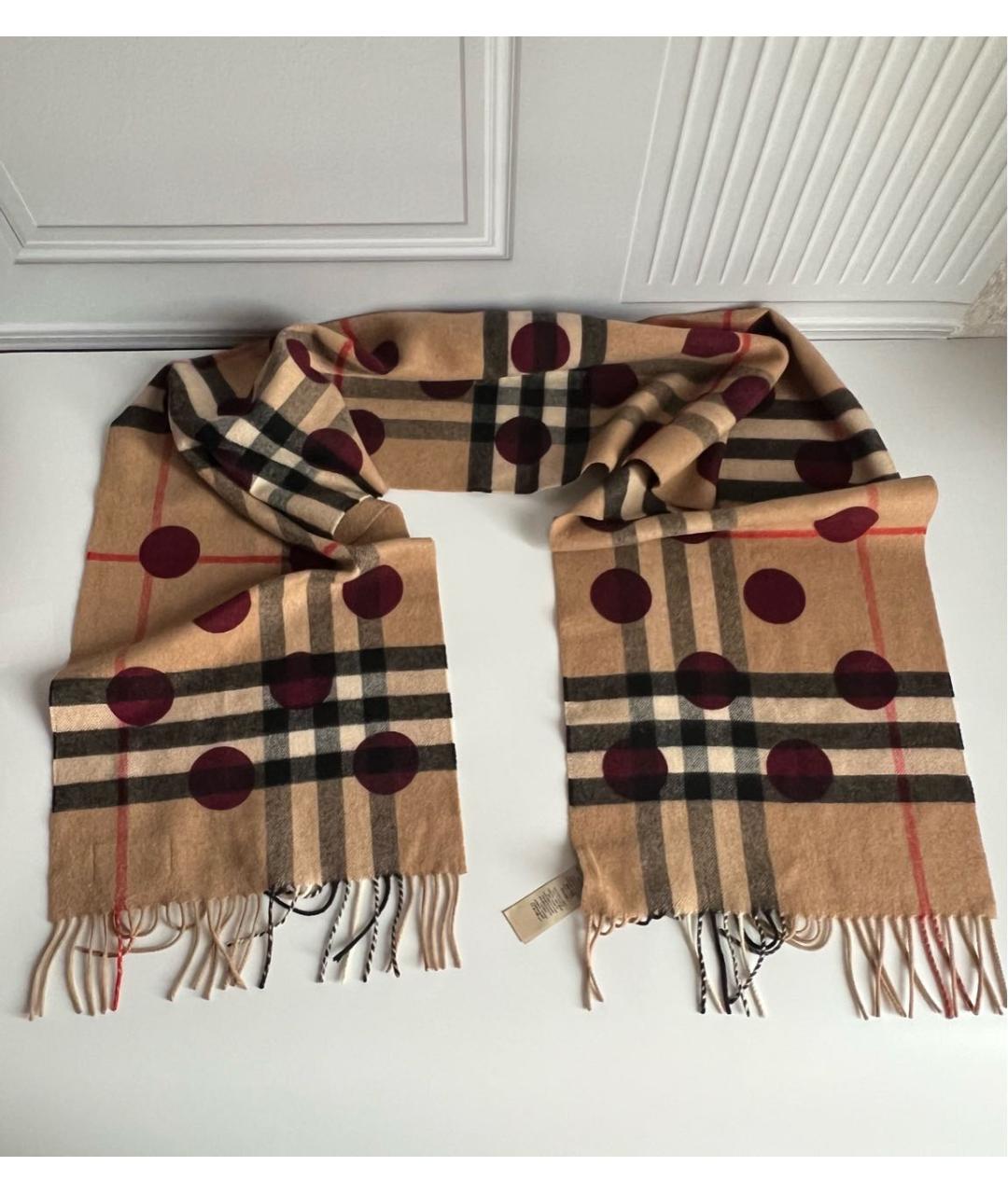 BURBERRY Бежевый кашемировый шарф, фото 7