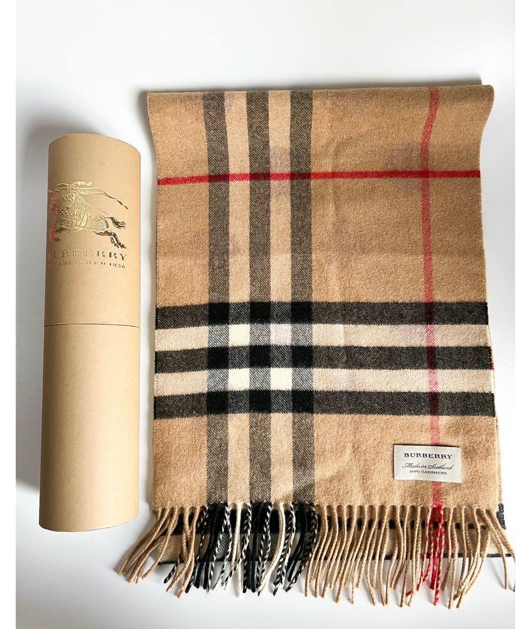BURBERRY Бежевый кашемировый шарф, фото 4