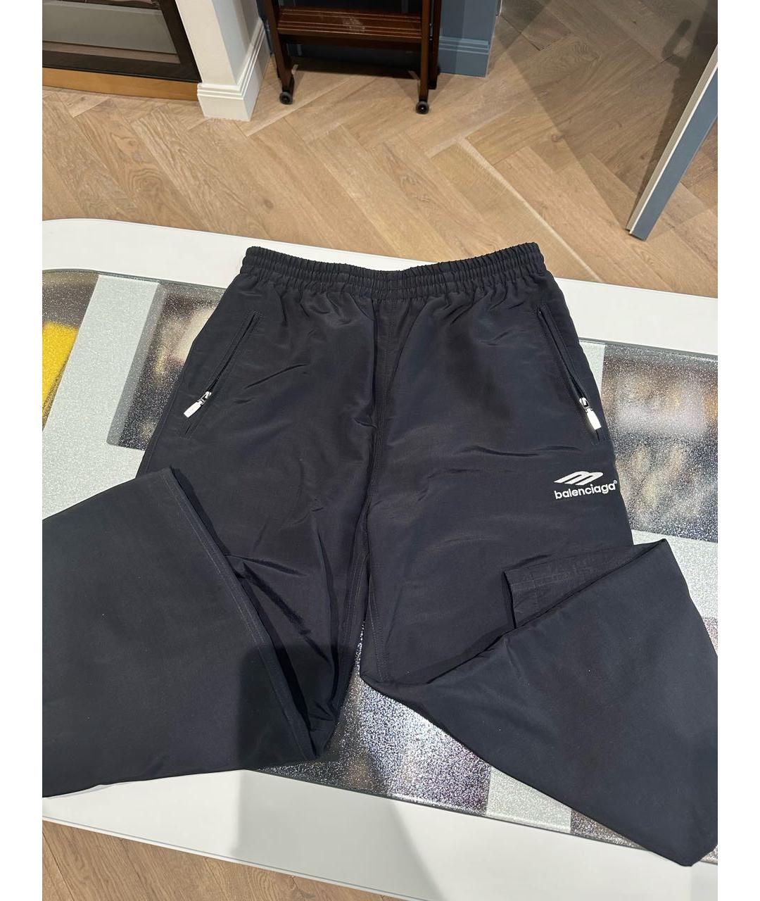 BALENCIAGA Черные полиамидовые брюки широкие, фото 2