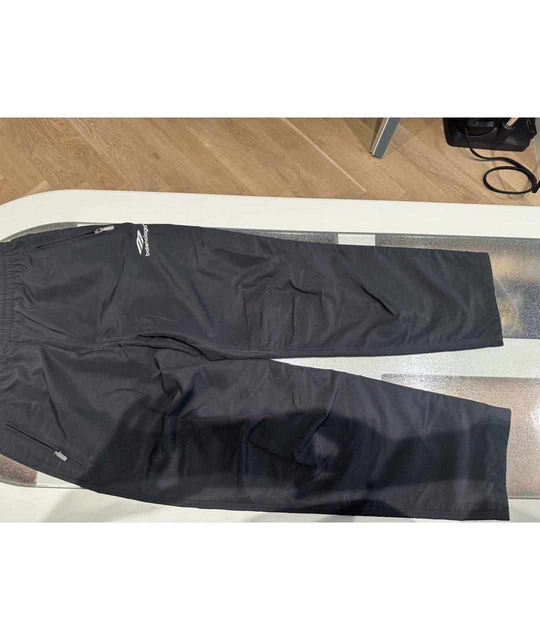BALENCIAGA Черные полиамидовые брюки широкие, фото 3