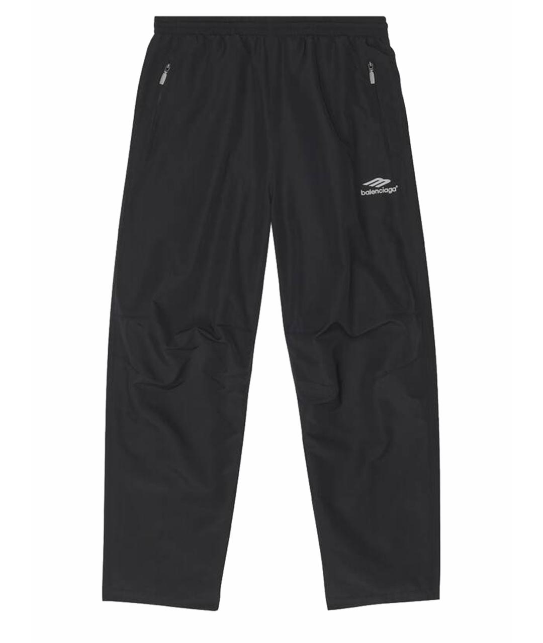 BALENCIAGA Черные полиамидовые брюки широкие, фото 1
