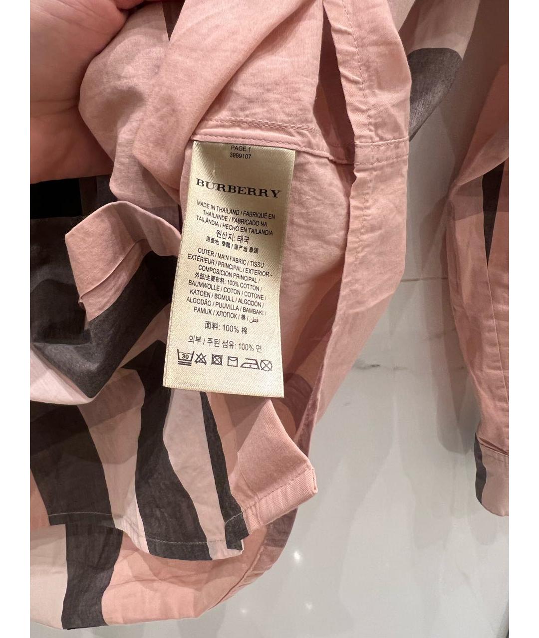 BURBERRY Розовая хлопковая рубашка, фото 5
