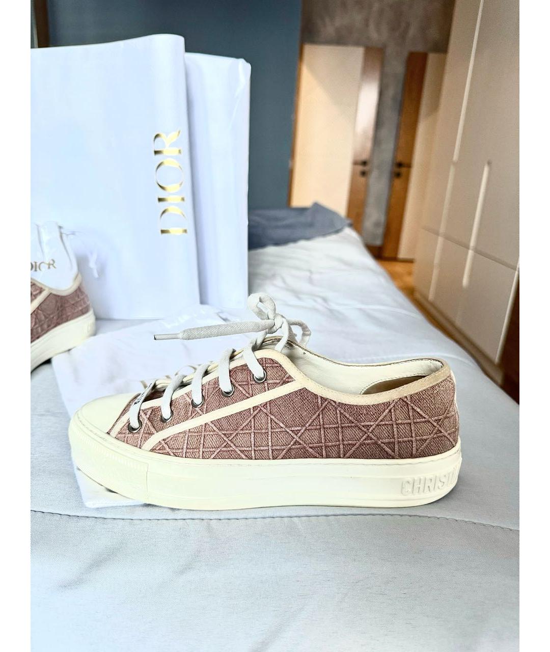 CHRISTIAN DIOR Бежевые кожаные кеды, фото 2