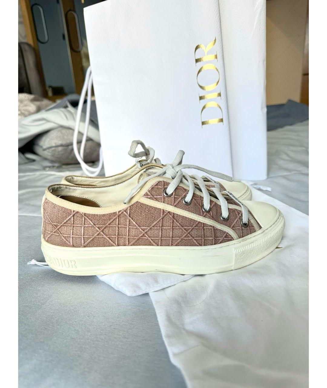 CHRISTIAN DIOR Бежевые кожаные кеды, фото 6