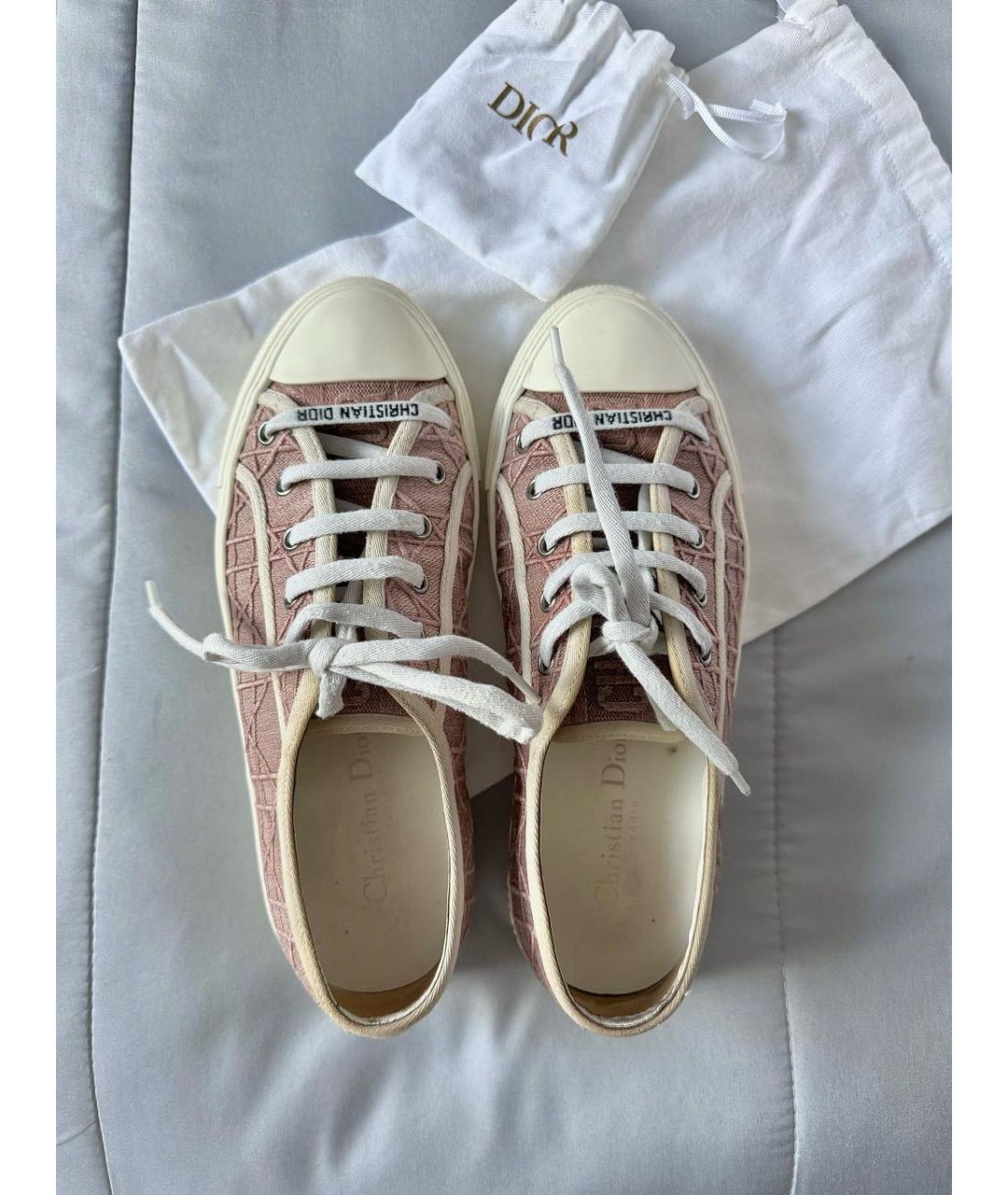 CHRISTIAN DIOR Бежевые кожаные кеды, фото 3