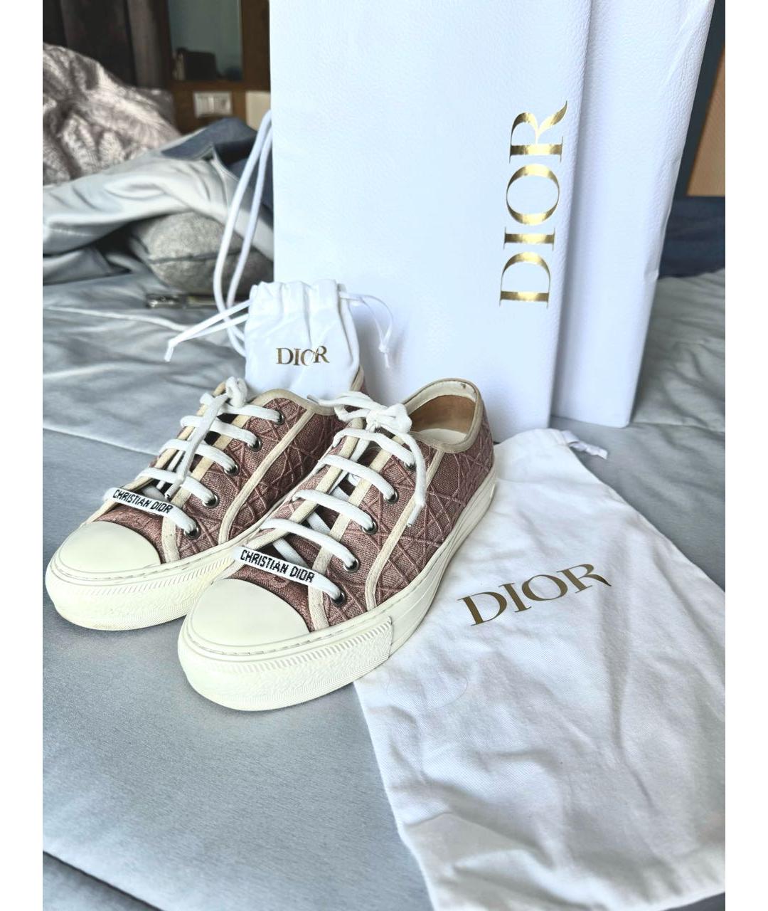 CHRISTIAN DIOR Бежевые кожаные кеды, фото 4