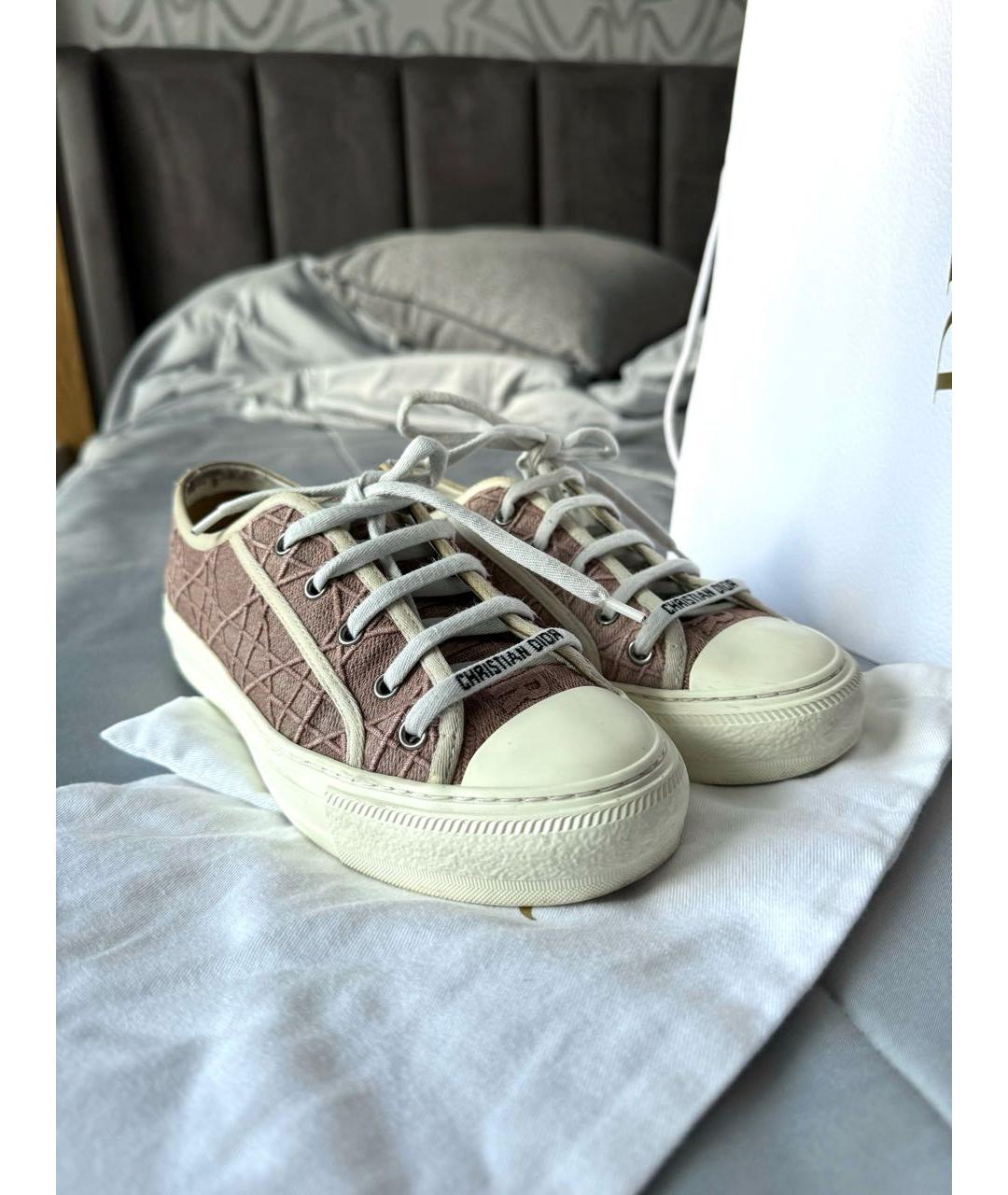 CHRISTIAN DIOR Бежевые кожаные кеды, фото 5