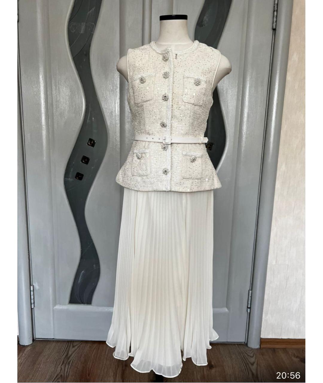 SELF-PORTRAIT Белое вискозное коктейльное платье, фото 2