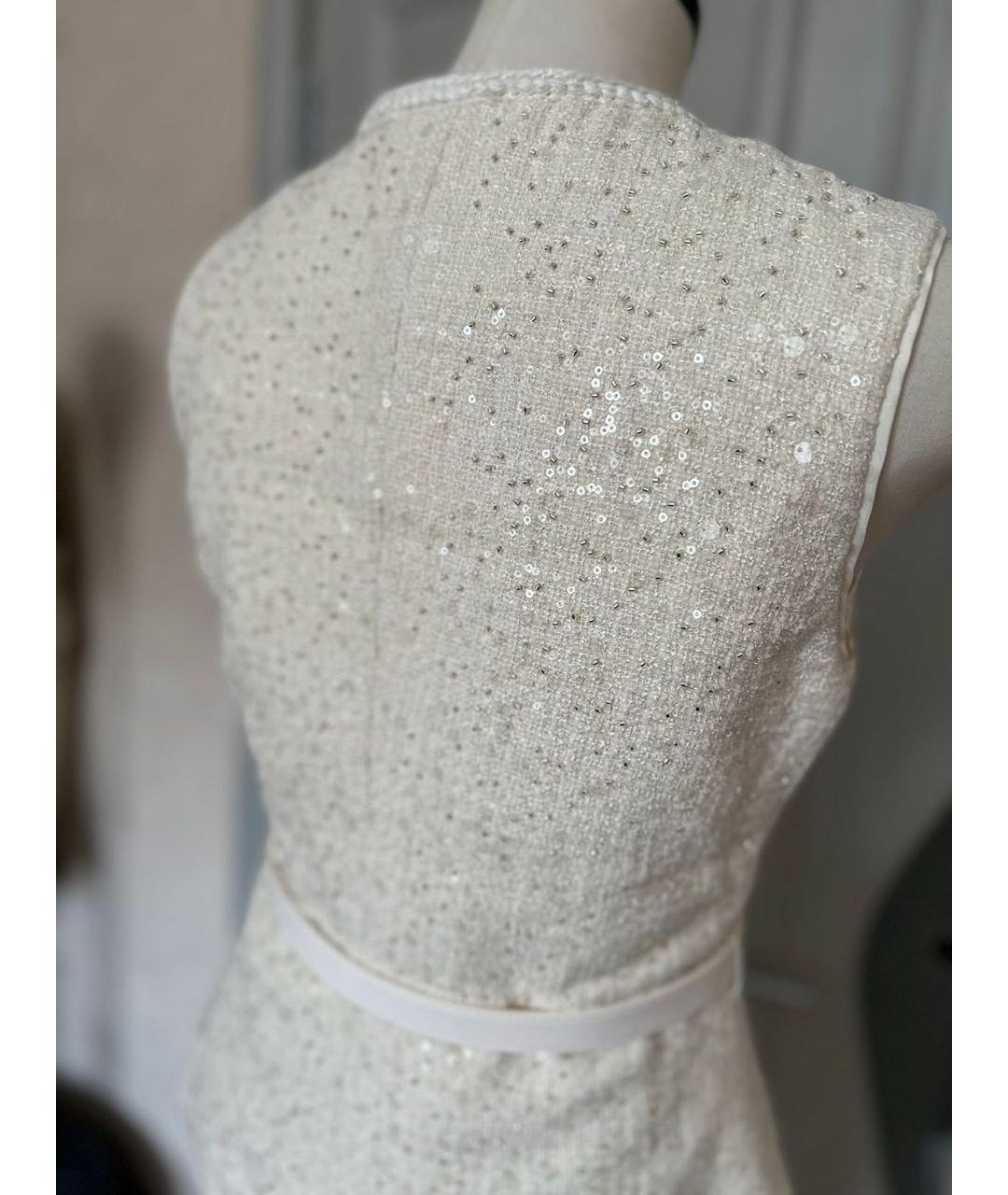 SELF-PORTRAIT Белое вискозное коктейльное платье, фото 6