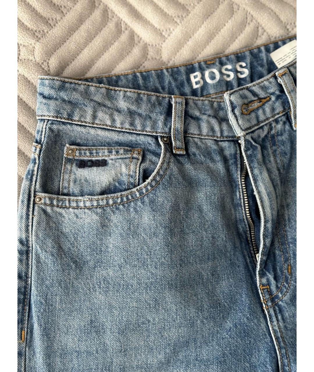 HUGO BOSS Синие хлопковые джинсы слим, фото 3