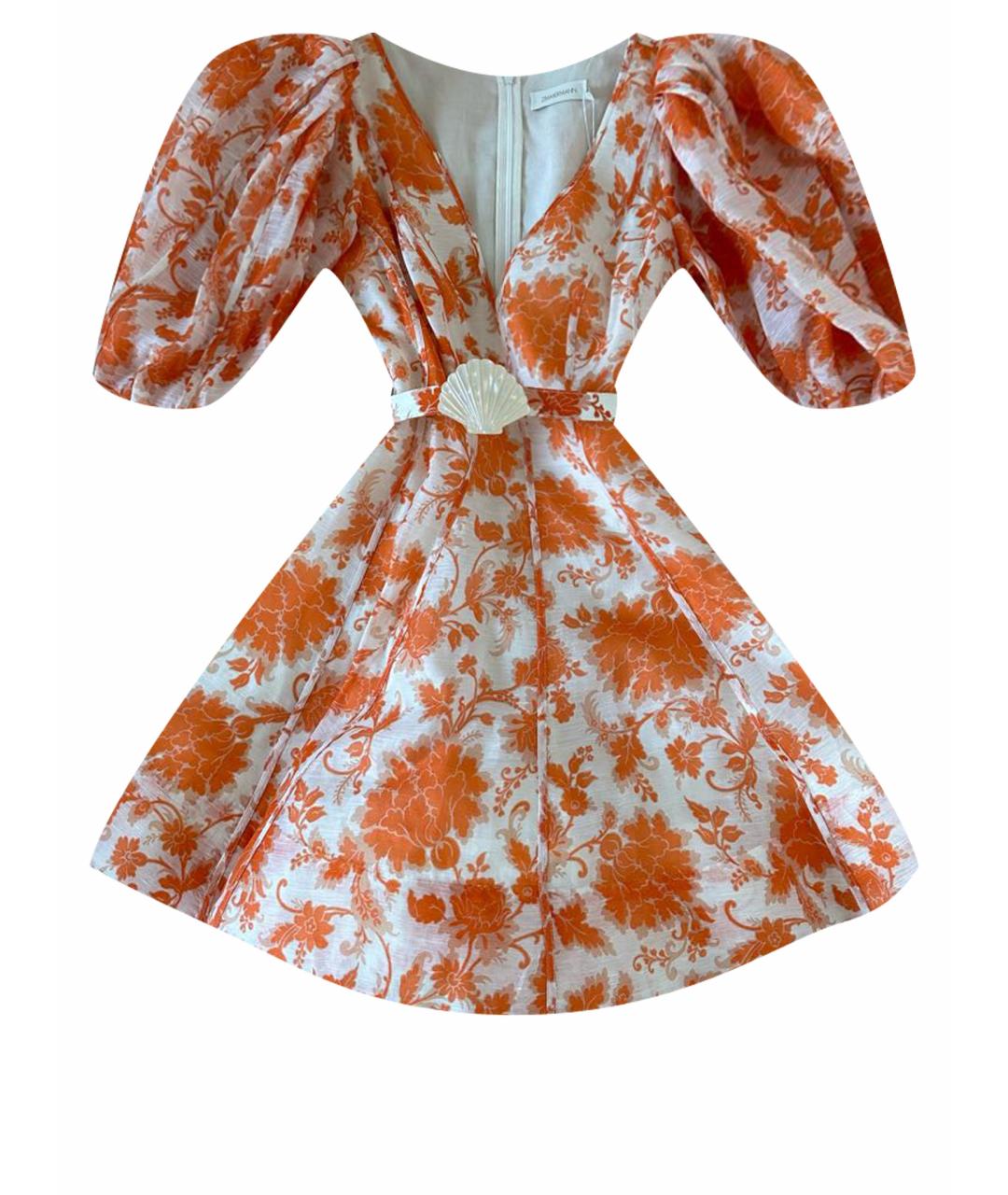 ZIMMERMANN Оранжевое коктейльное платье, фото 1
