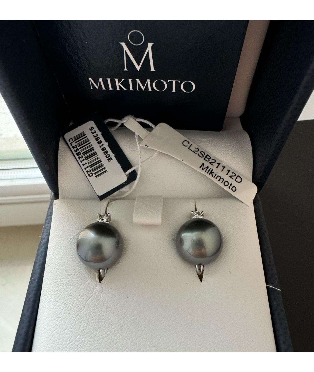 Mikimoto Черные жемчужные серьги, фото 2