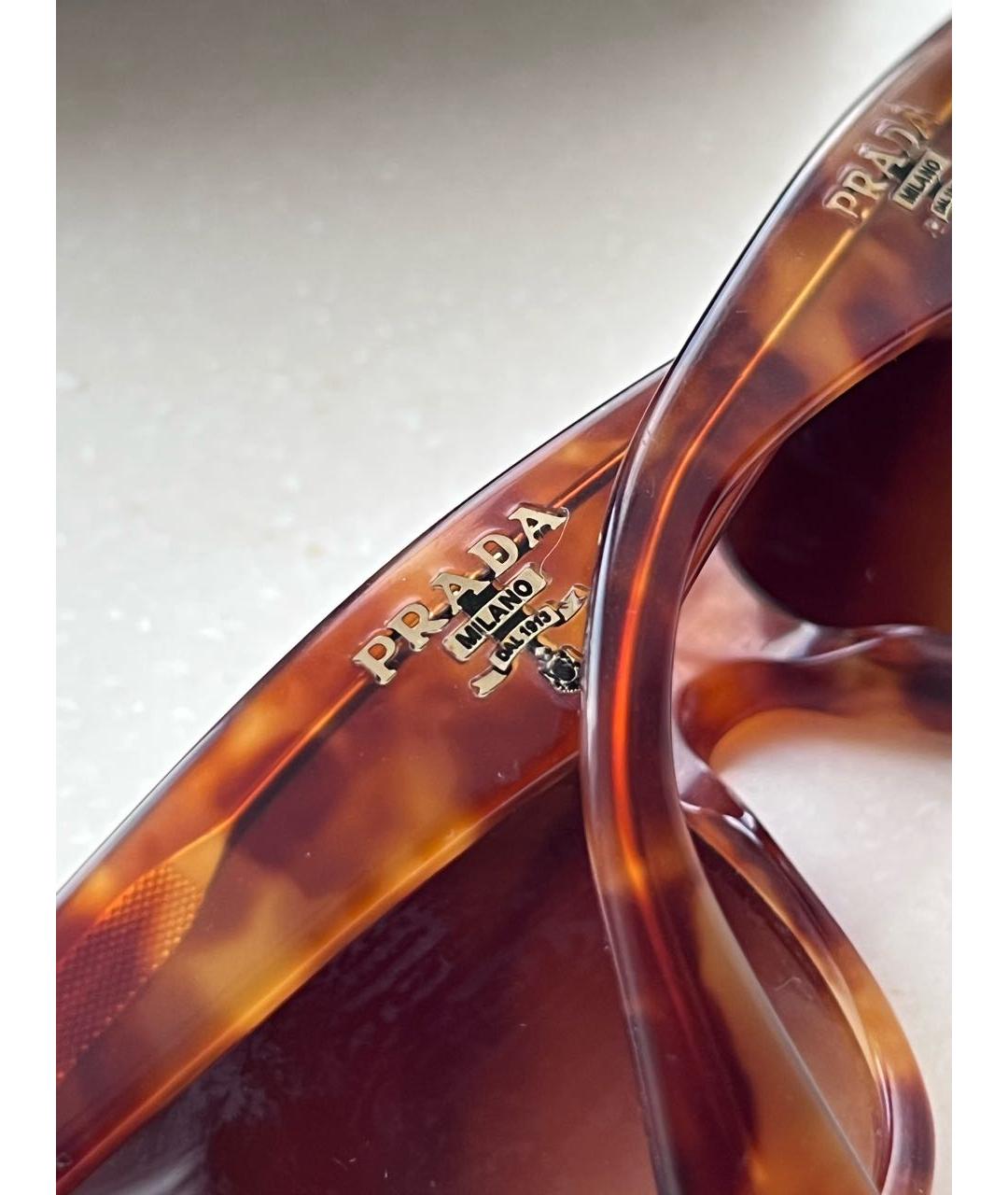 PRADA Коричневые пластиковые солнцезащитные очки, фото 7