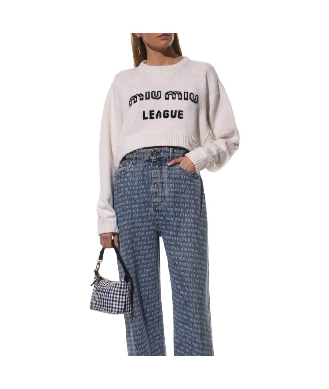 MIU MIU Белый шерстяной джемпер / свитер, фото 4