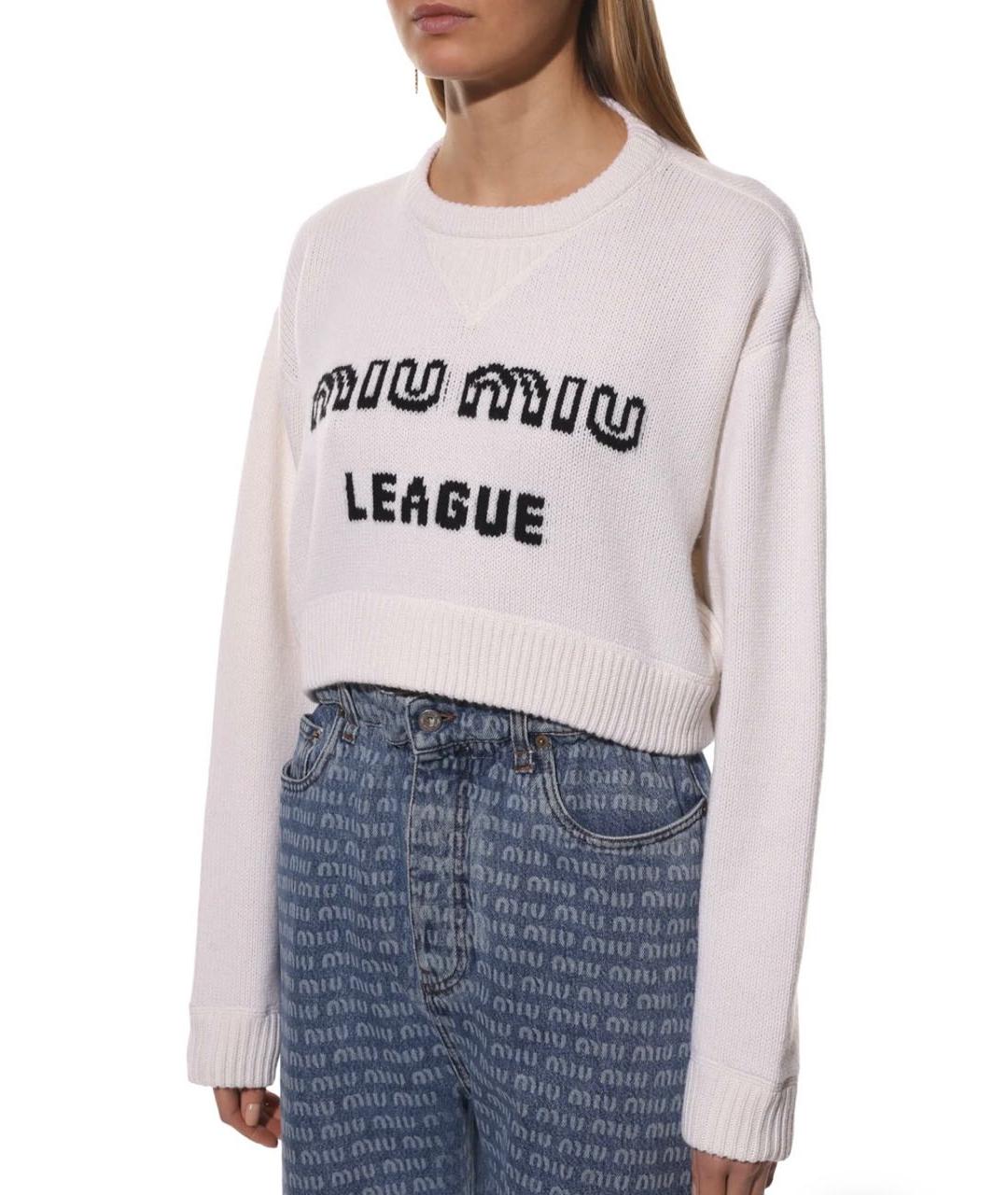 MIU MIU Белый шерстяной джемпер / свитер, фото 5