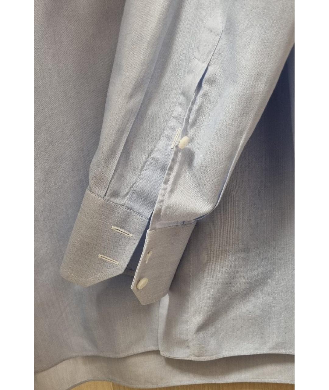 BRIONI Голубая хлопковая классическая рубашка, фото 4