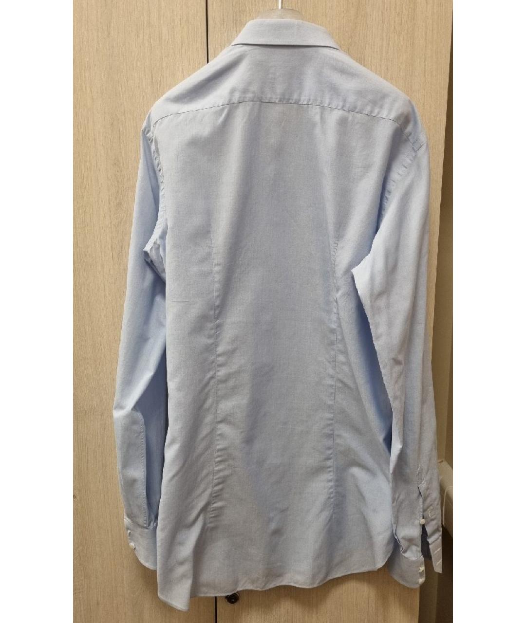 BRIONI Голубая хлопковая классическая рубашка, фото 2